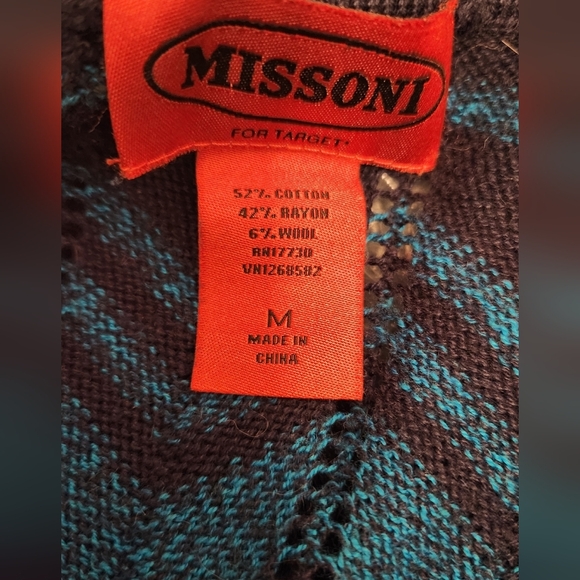 Missoni for Target Navy & Blue Zig Zag Chevron Long Cardigan Sweater - Picture 5 of 14